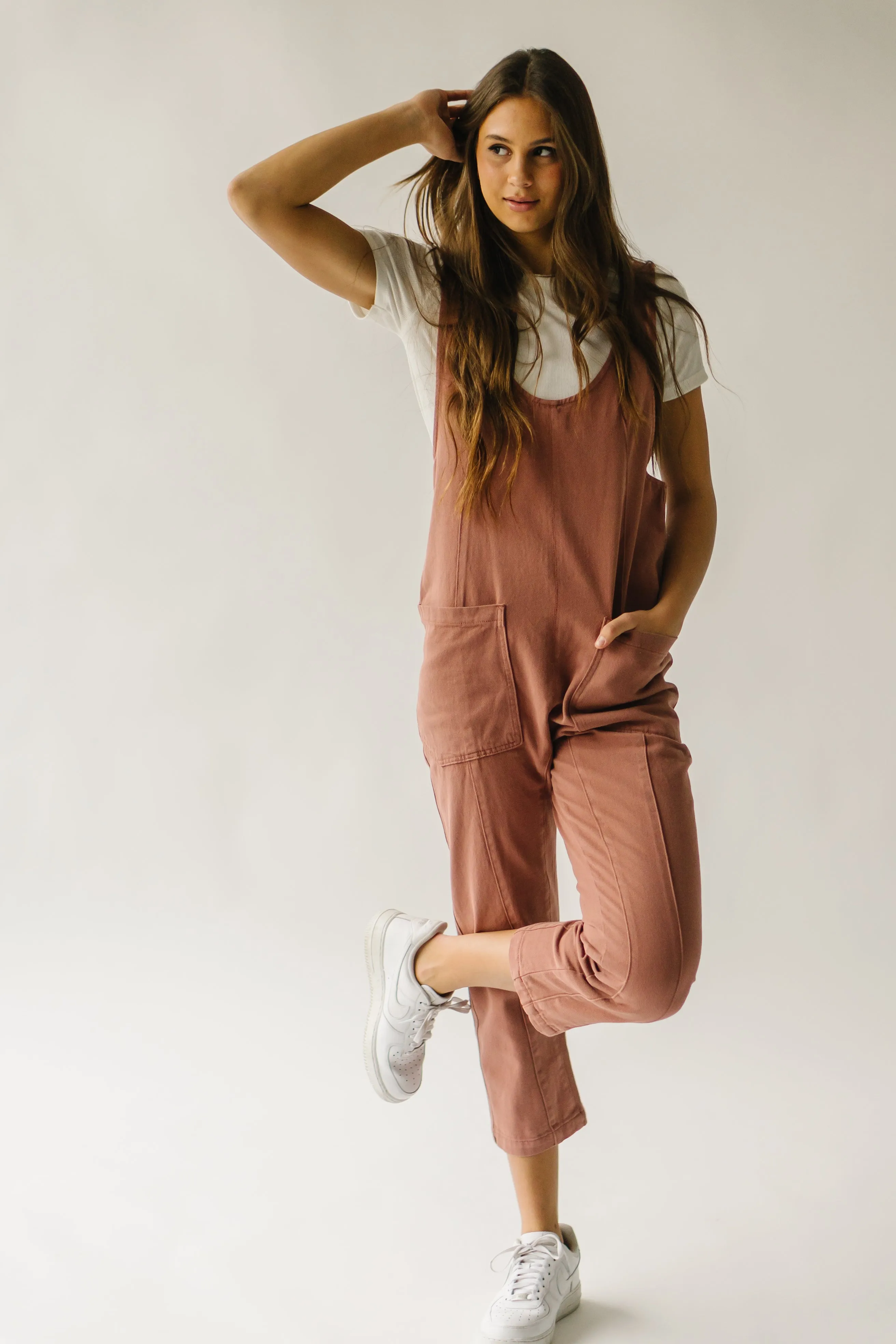 The Beckman Denim Overall in Rose