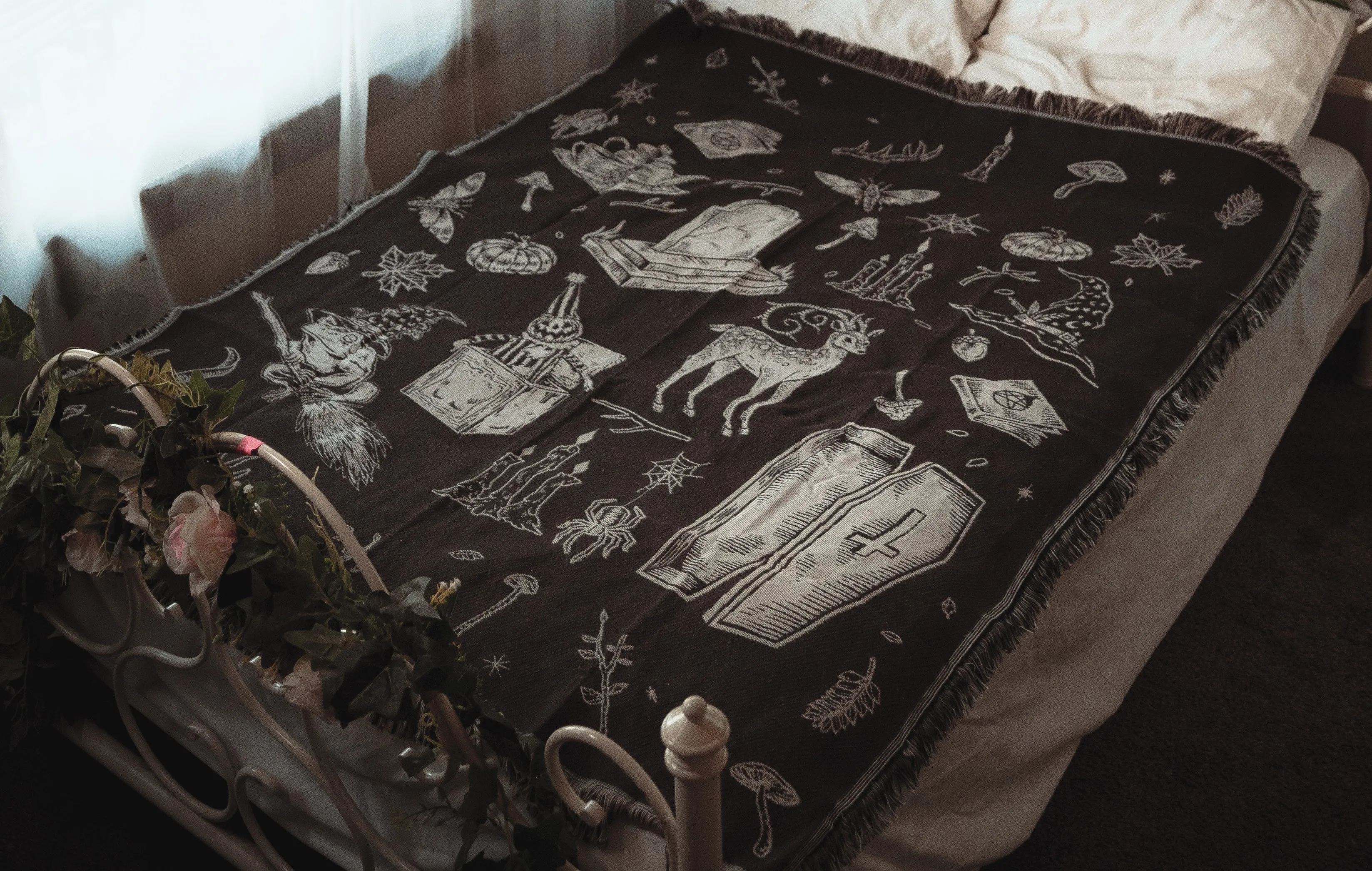 The 'Cottage Witch' Woven Tapestry Blanket