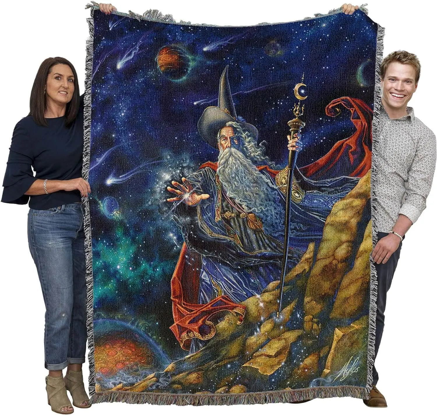 The Elder Wizard Tapestry Throw Blanket