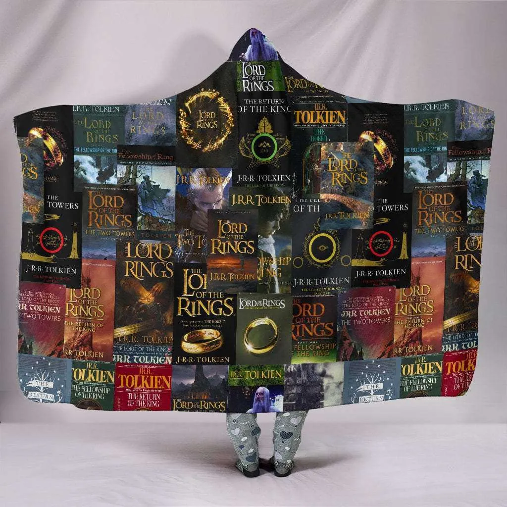 The Lord Of The Rings Book Cover Hooded Blanket