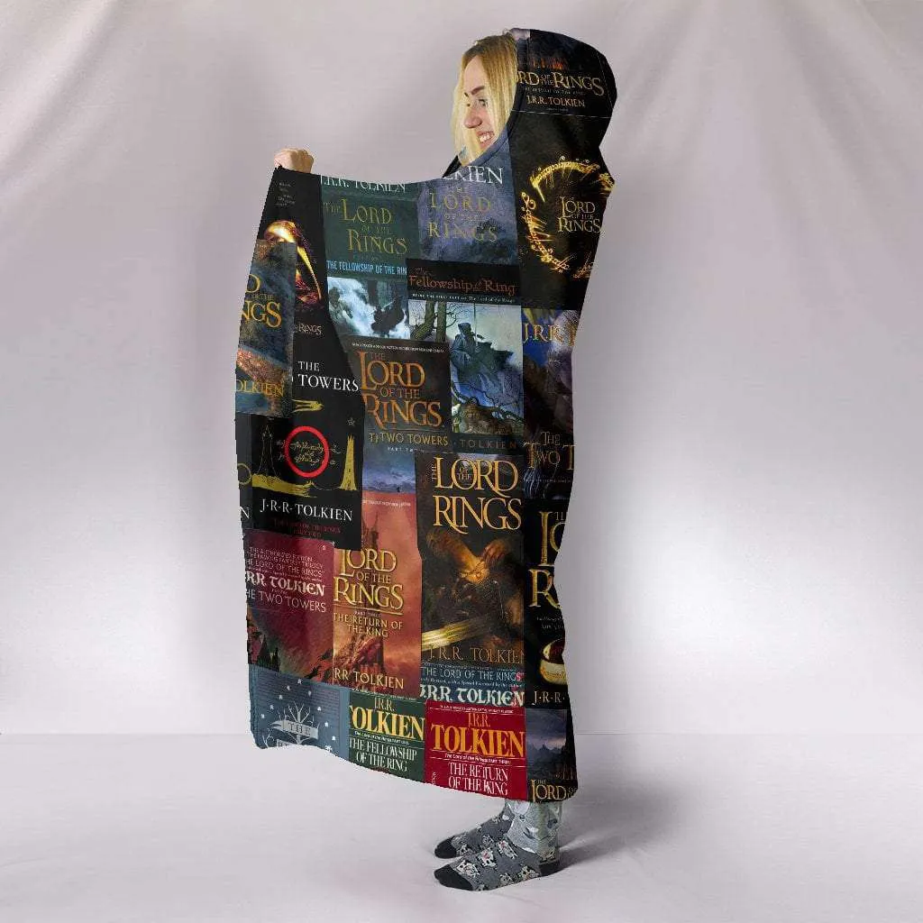 The Lord Of The Rings Book Cover Hooded Blanket