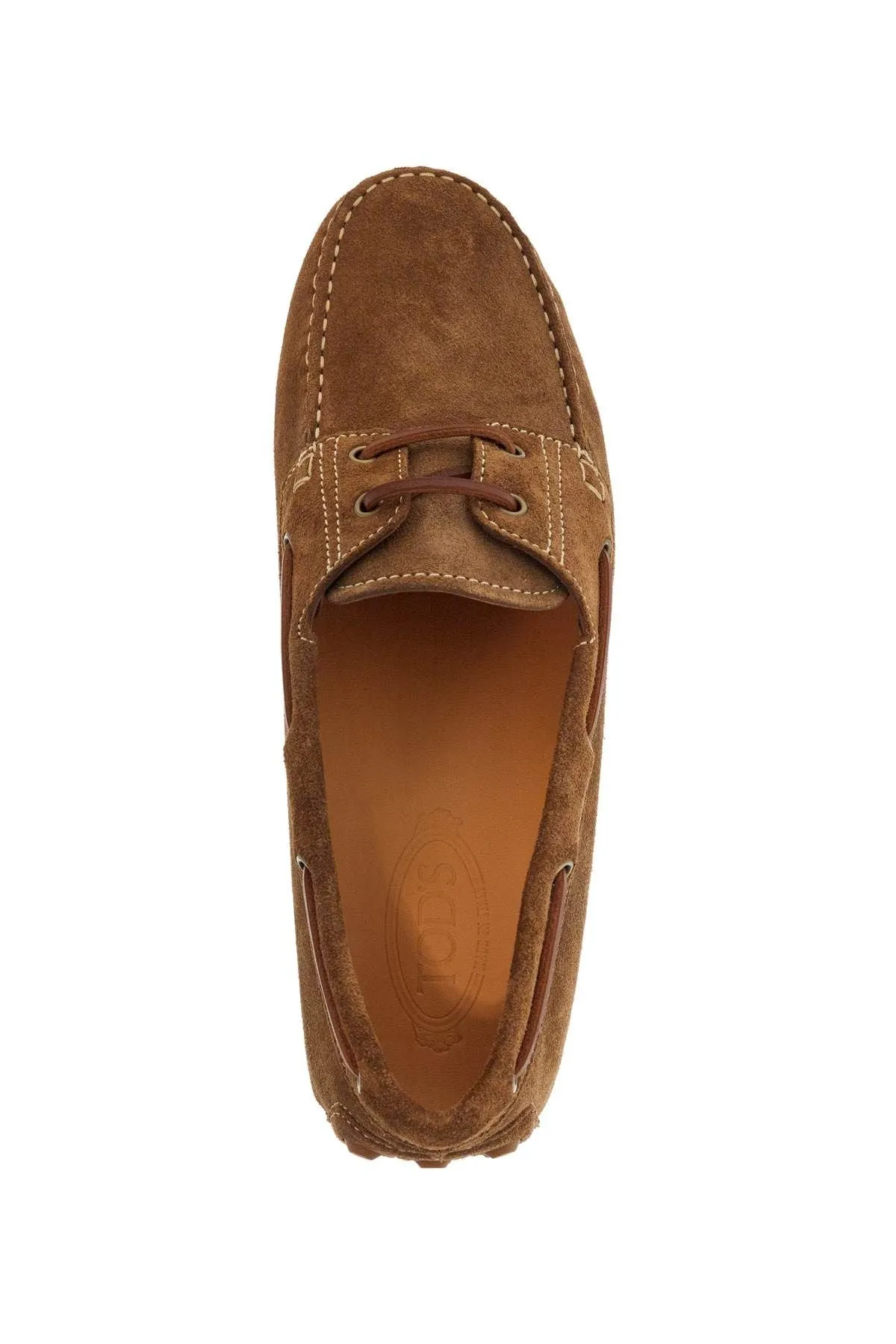 Tod's Light Walnut Leather Driving Moccasin Made In Italy