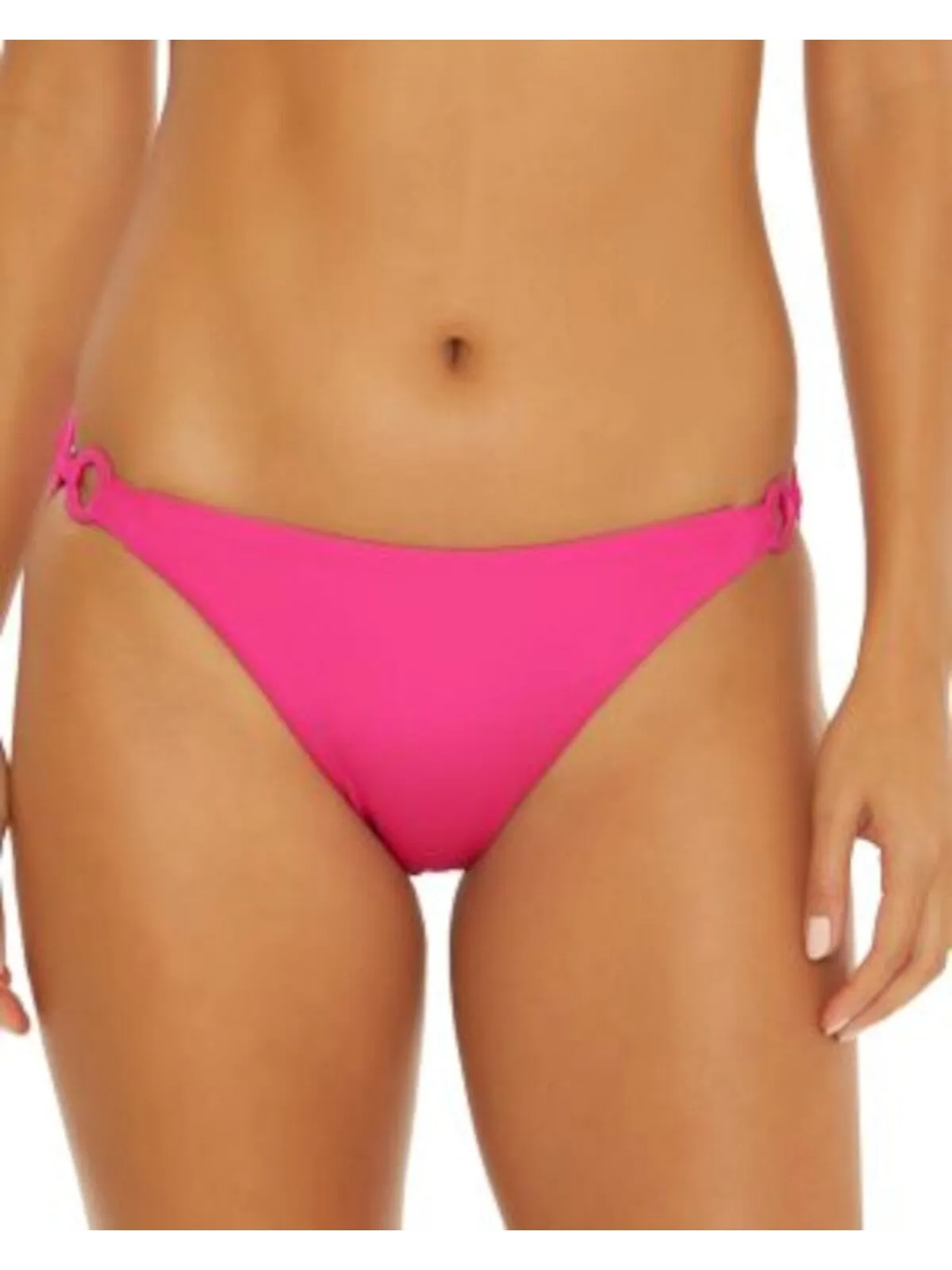 TRINA TURK Women's Pink Side Ring Detail Lined Pull-On Moderate Coverage Monaco Bikini Swimwear Bottom