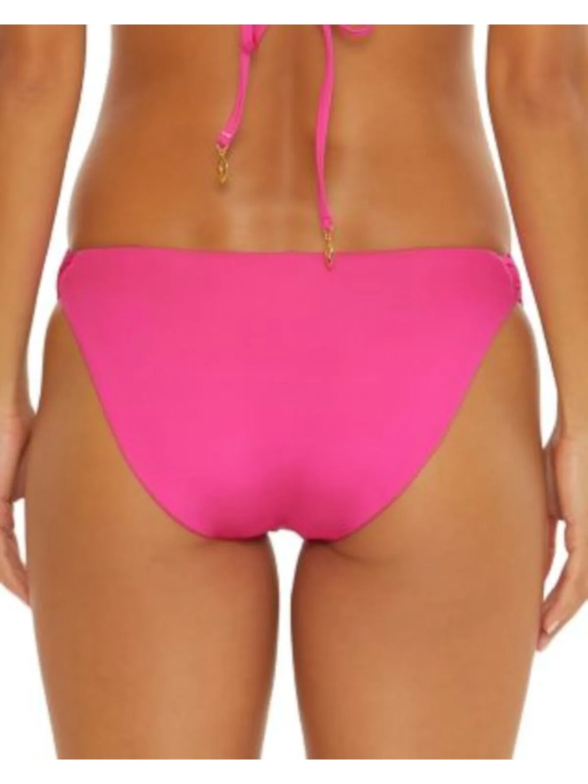 TRINA TURK Women's Pink Side Ring Detail Lined Pull-On Moderate Coverage Monaco Bikini Swimwear Bottom