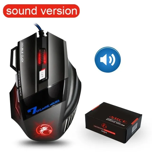 USB Computer Mouse Gaming RGB Ergonomic 7 Button 5500DPI LED Silent