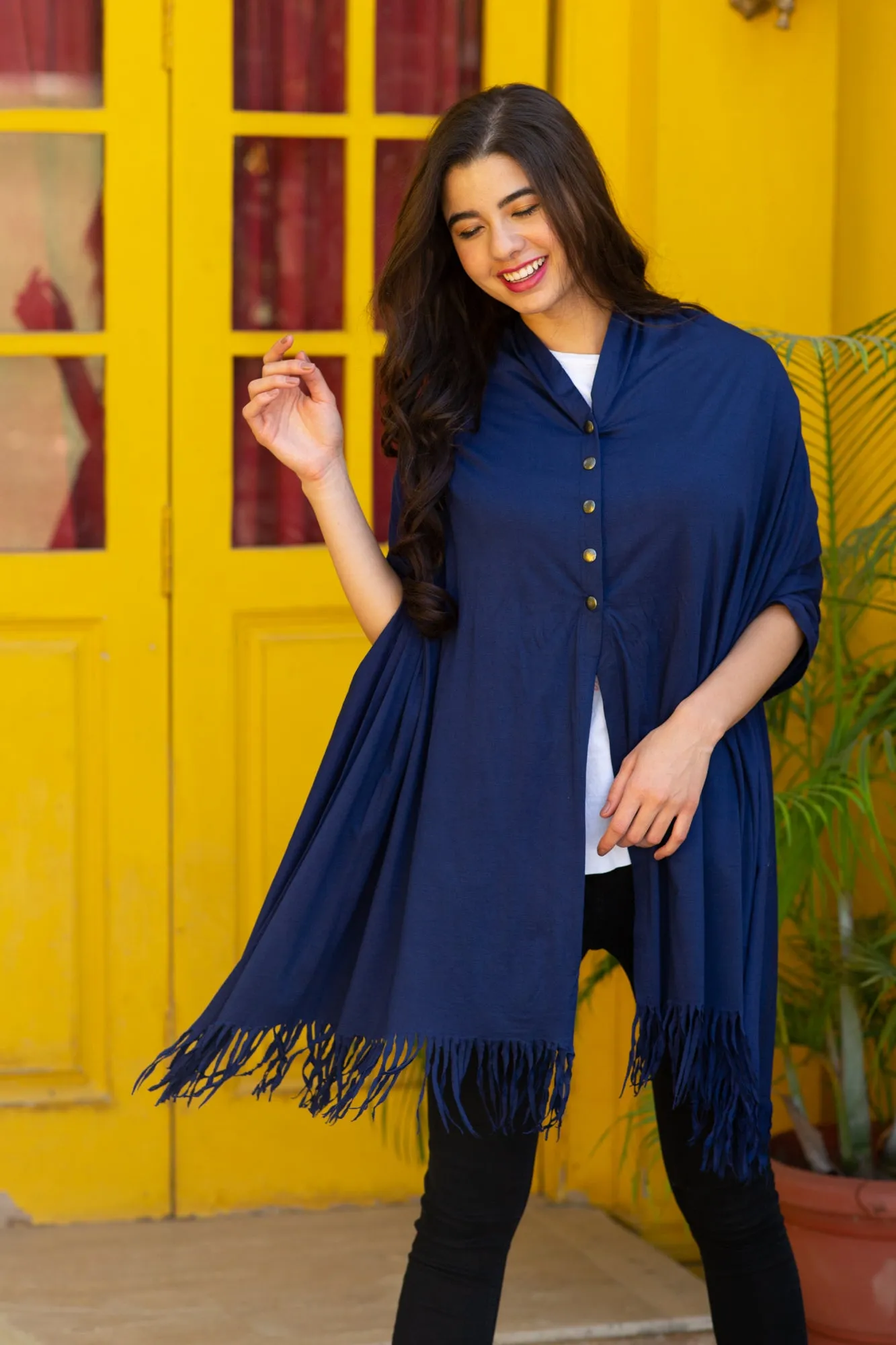 Versatile Blue Fringe Nursing Stole