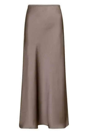 Vicky Heavy Sateen Skirt | Warm Grey | Nederdel fra Neo Noir