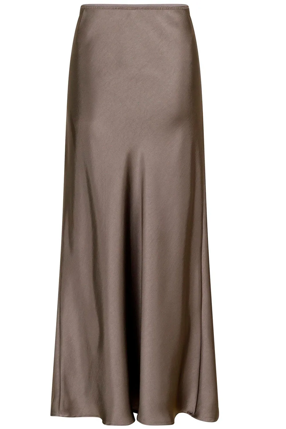 Vicky Heavy Sateen Skirt | Warm Grey | Nederdel fra Neo Noir