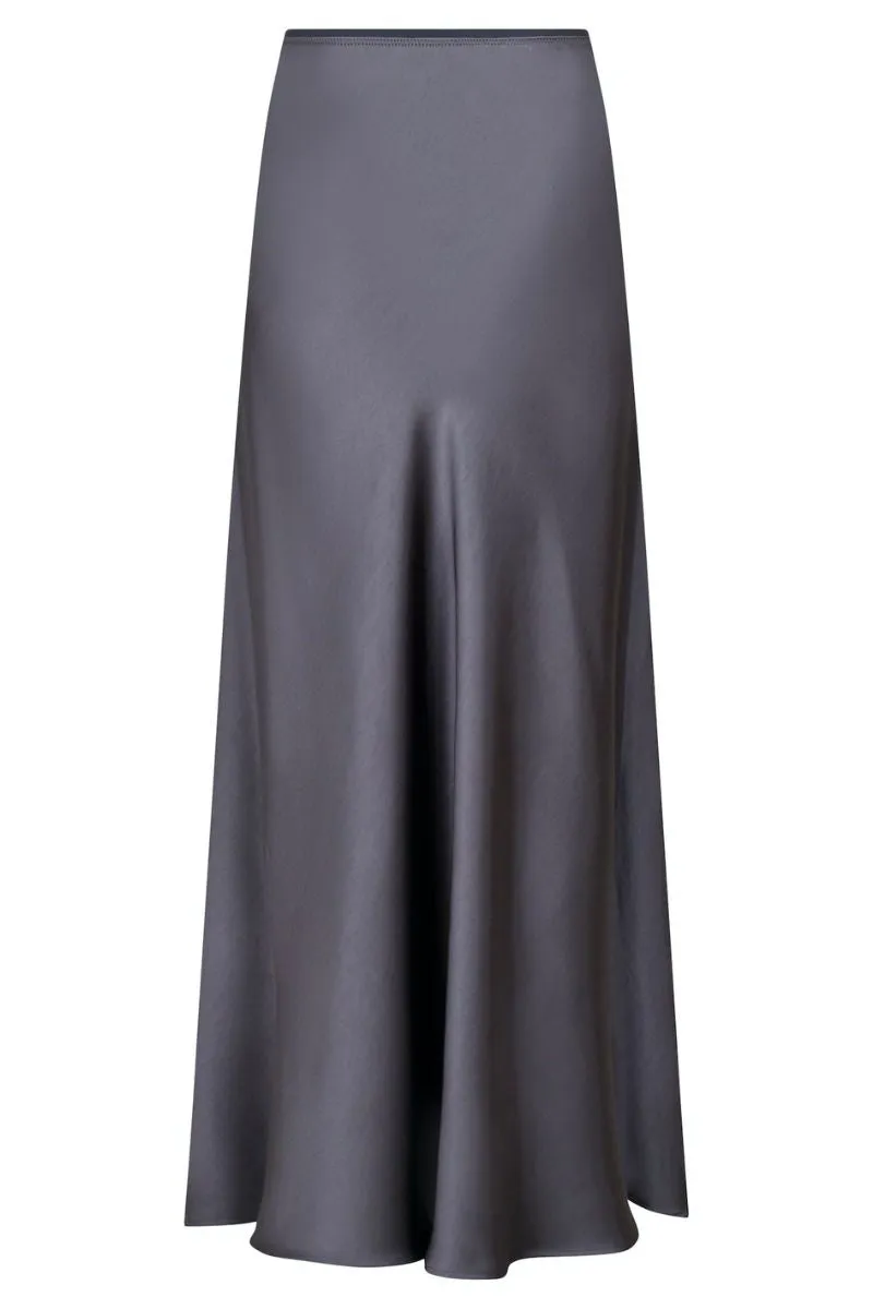 Vicky Heavy Sateen Skirt 159588 | Dark Grey | Nederdel fra Neo Noir