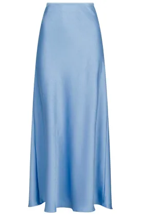 Vicky Heavy Satin Skirt | Smoke Blue | Nederdel fra Neo Noir