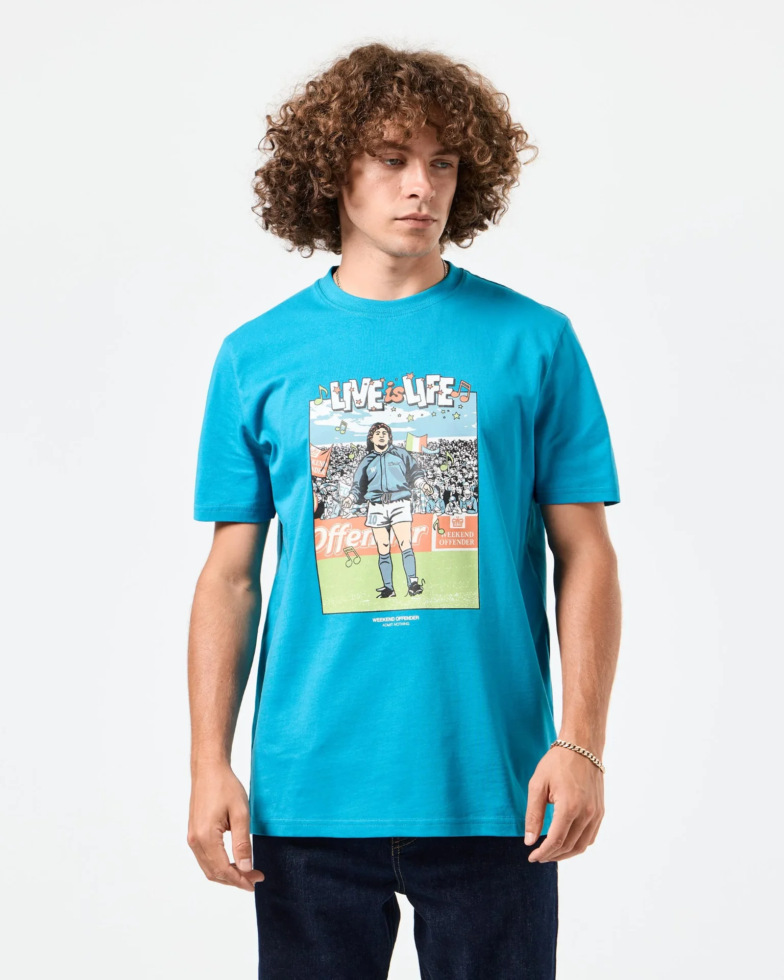 Weekend Offender - Opus Graphic T-Shirt - Kingfisher Blue