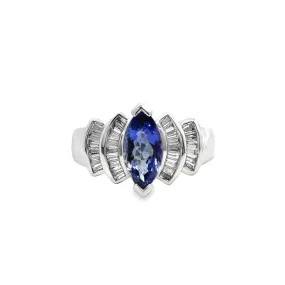 White Gold Tanzanite & Diamond Fashion Ring