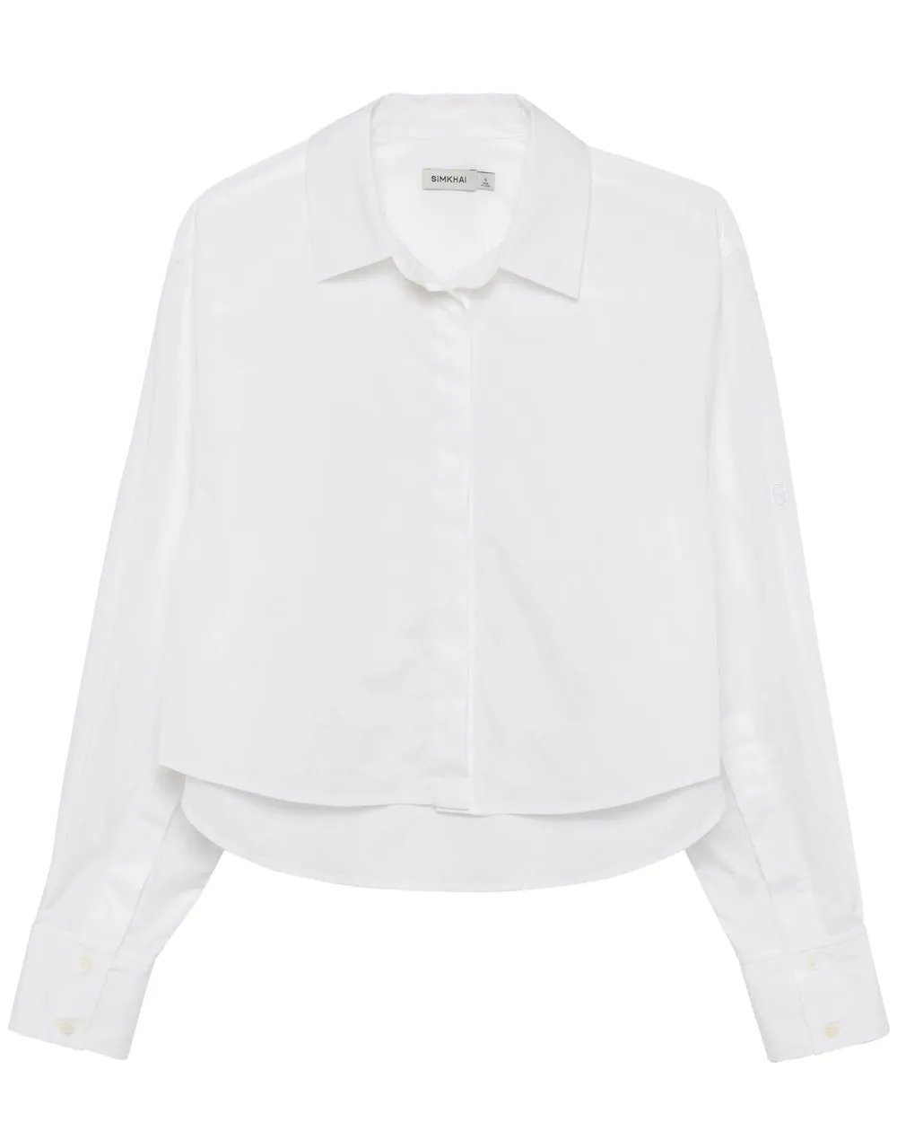 White Renata Crop Button Up Shirt