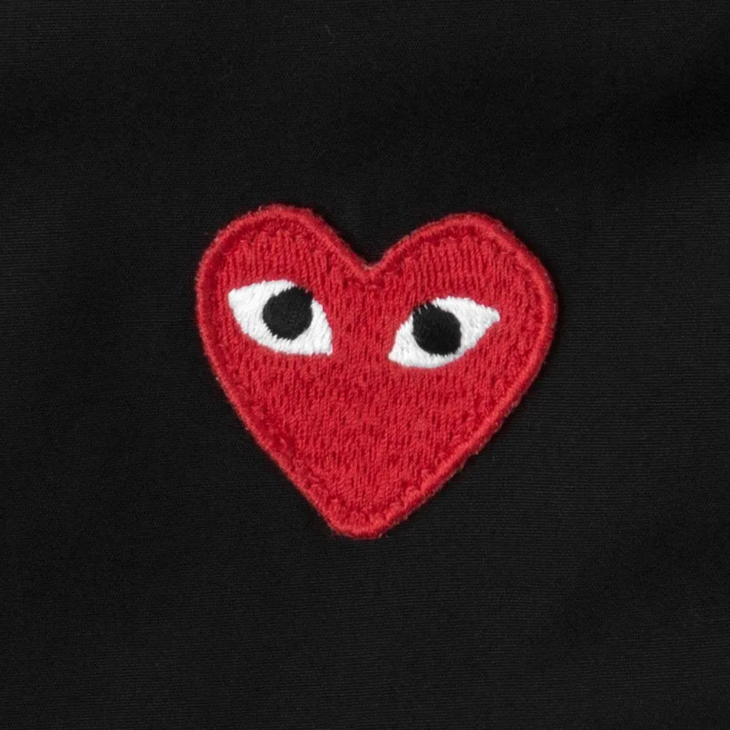 Women's Red Heart Button Up - Black