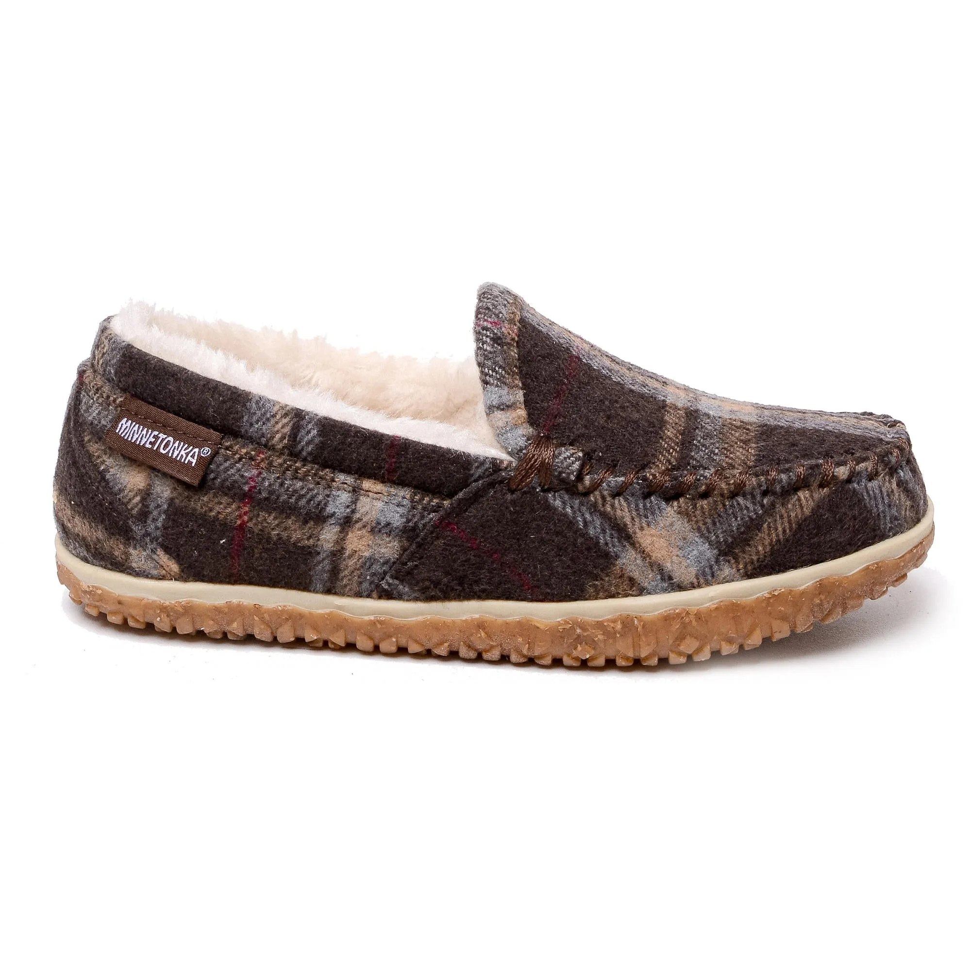  Women's Tempe Hardsole Moccasin in Chocolate Plaid  