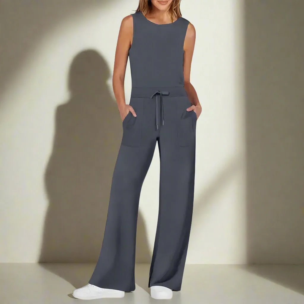 Women's wrap waist jumpsuit L B-72584