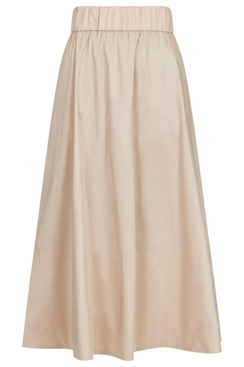 Yara Poplin Skirt | Dark Sand | Nederdel fra Neo Noir