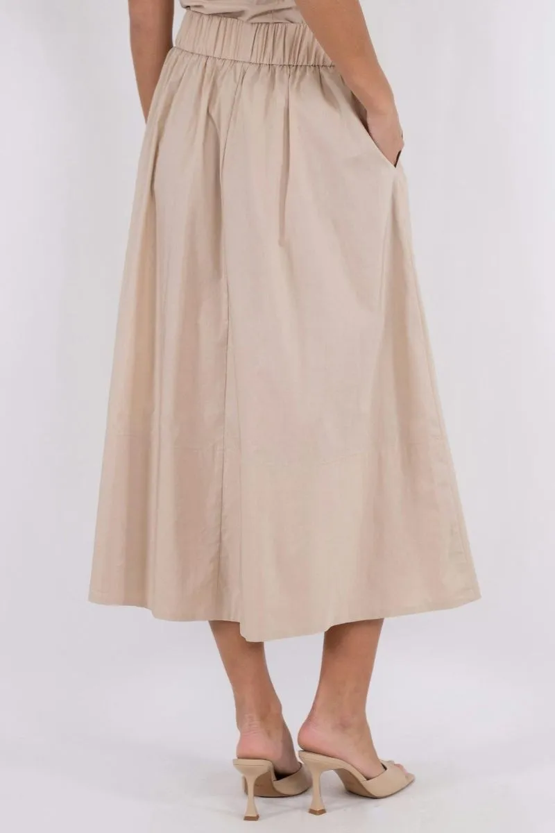 Yara Poplin Skirt | Dark Sand | Nederdel fra Neo Noir