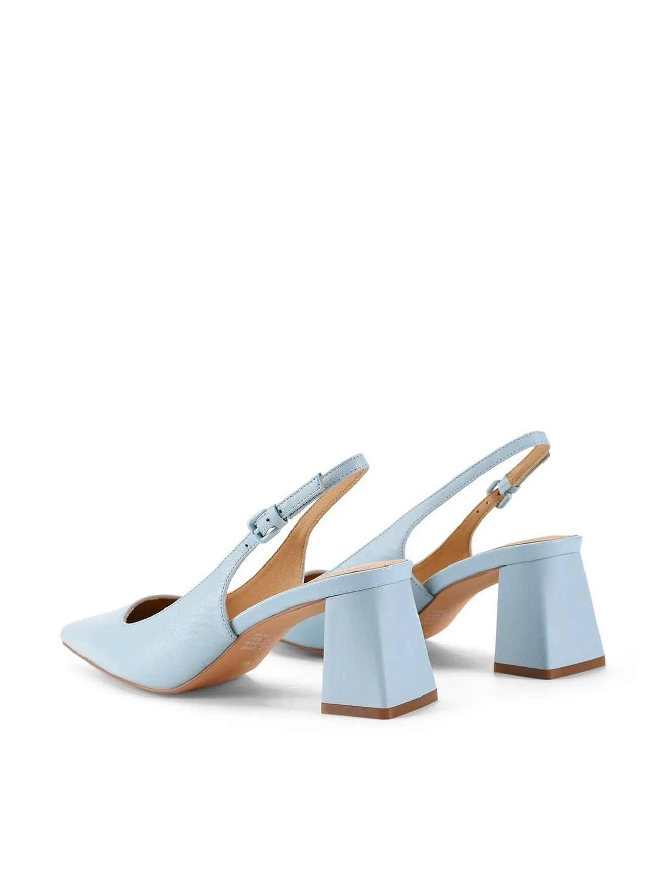 Yarra Pointed Toe Slingbacks - Pale Blue Leather