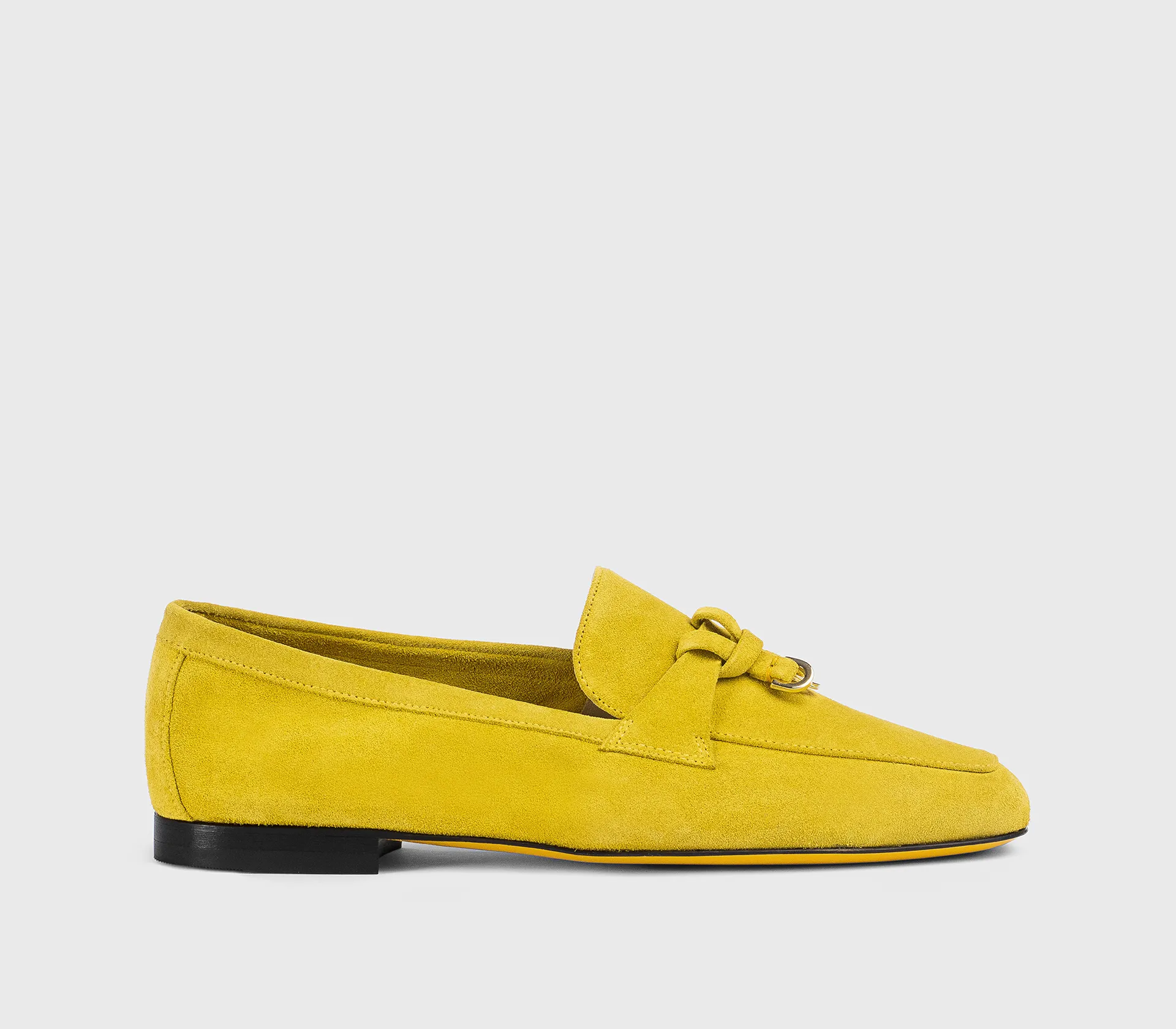 Yellow suede moccasin