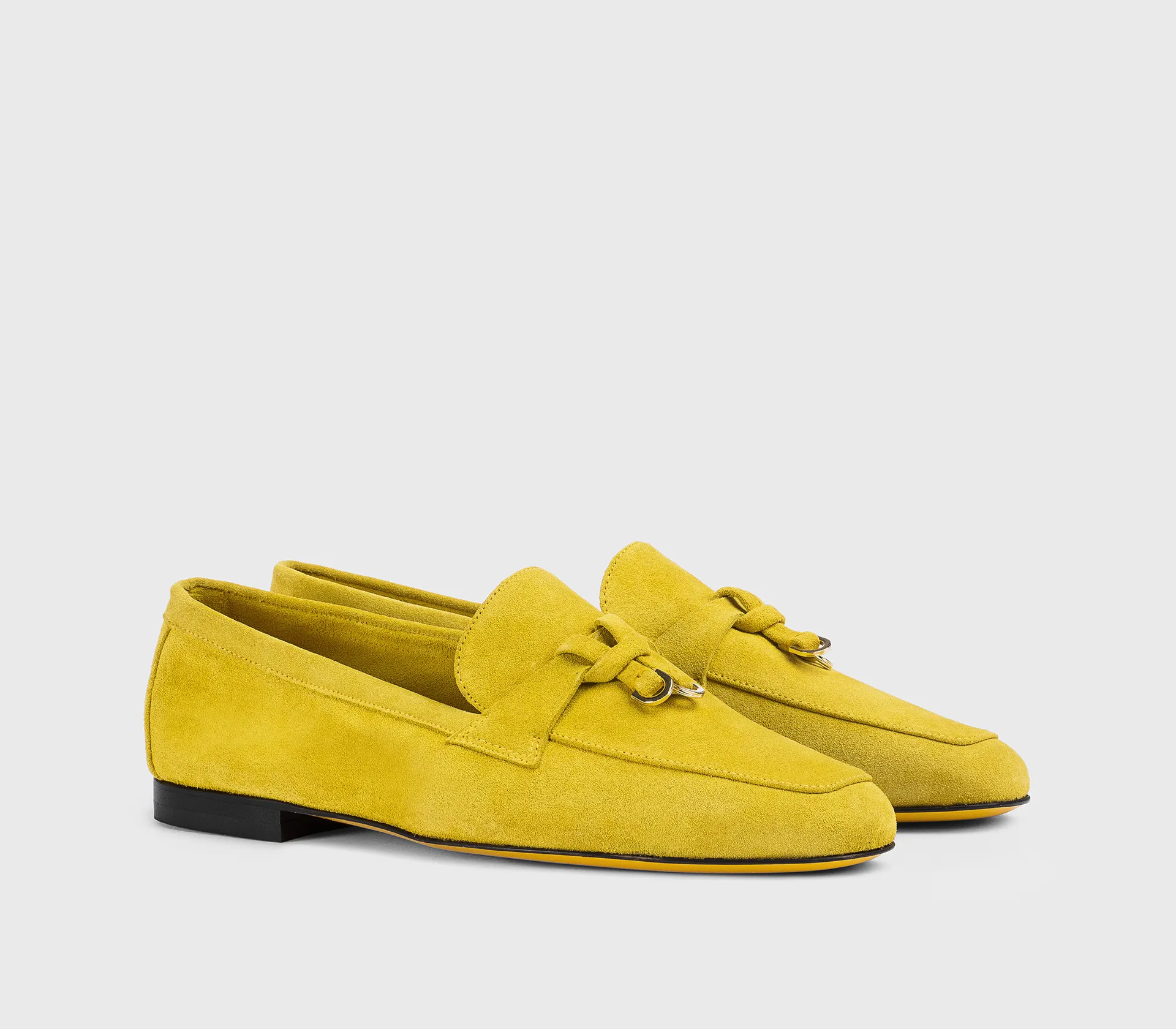 Yellow suede moccasin