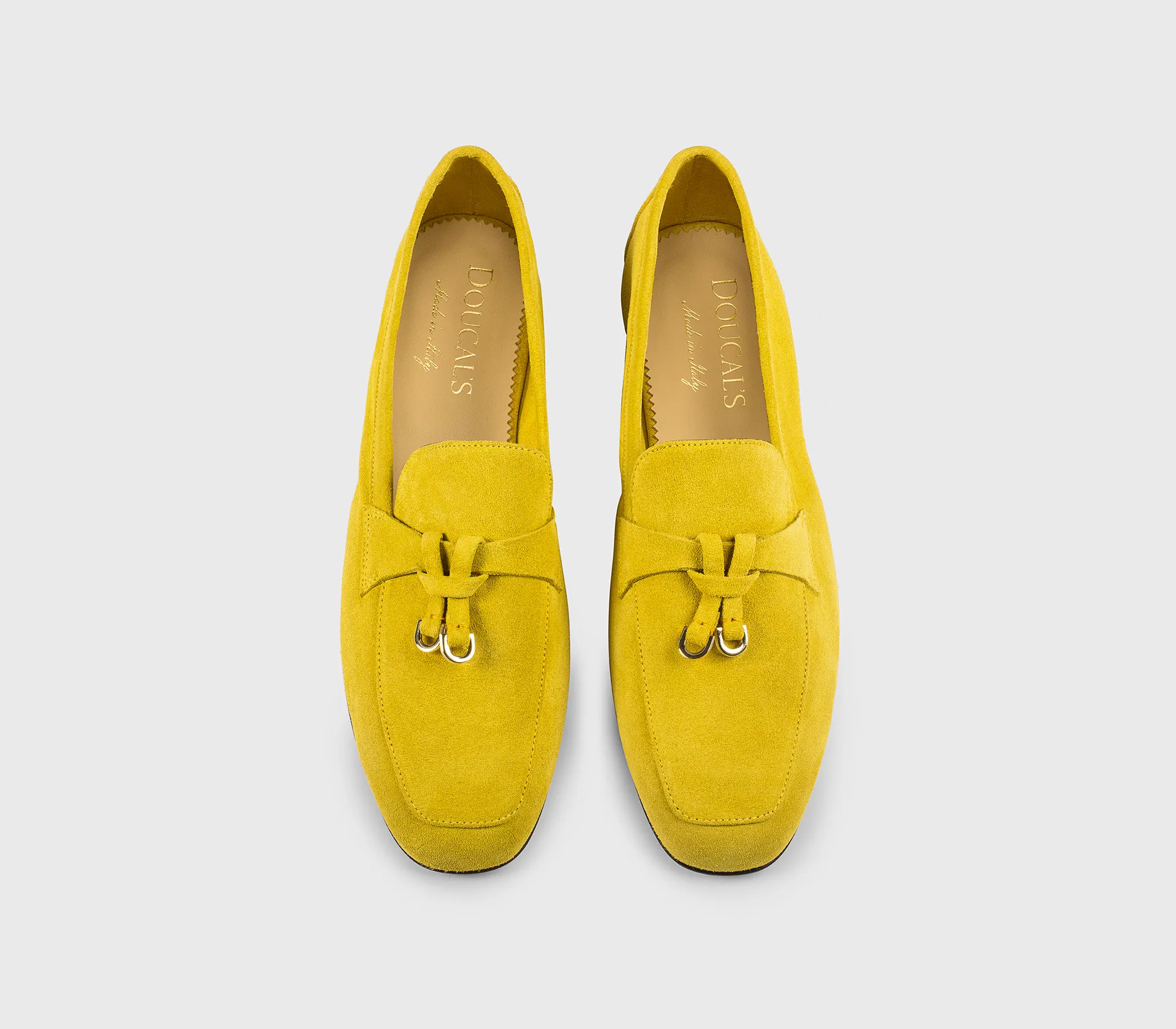 Yellow suede moccasin