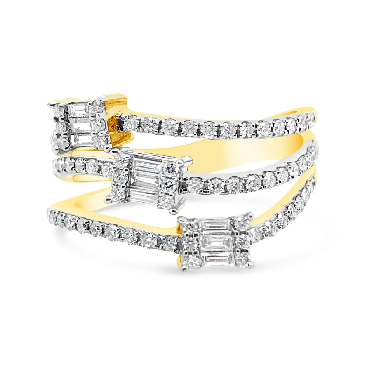 Yellow/White Gold Diamond Fashion Ring