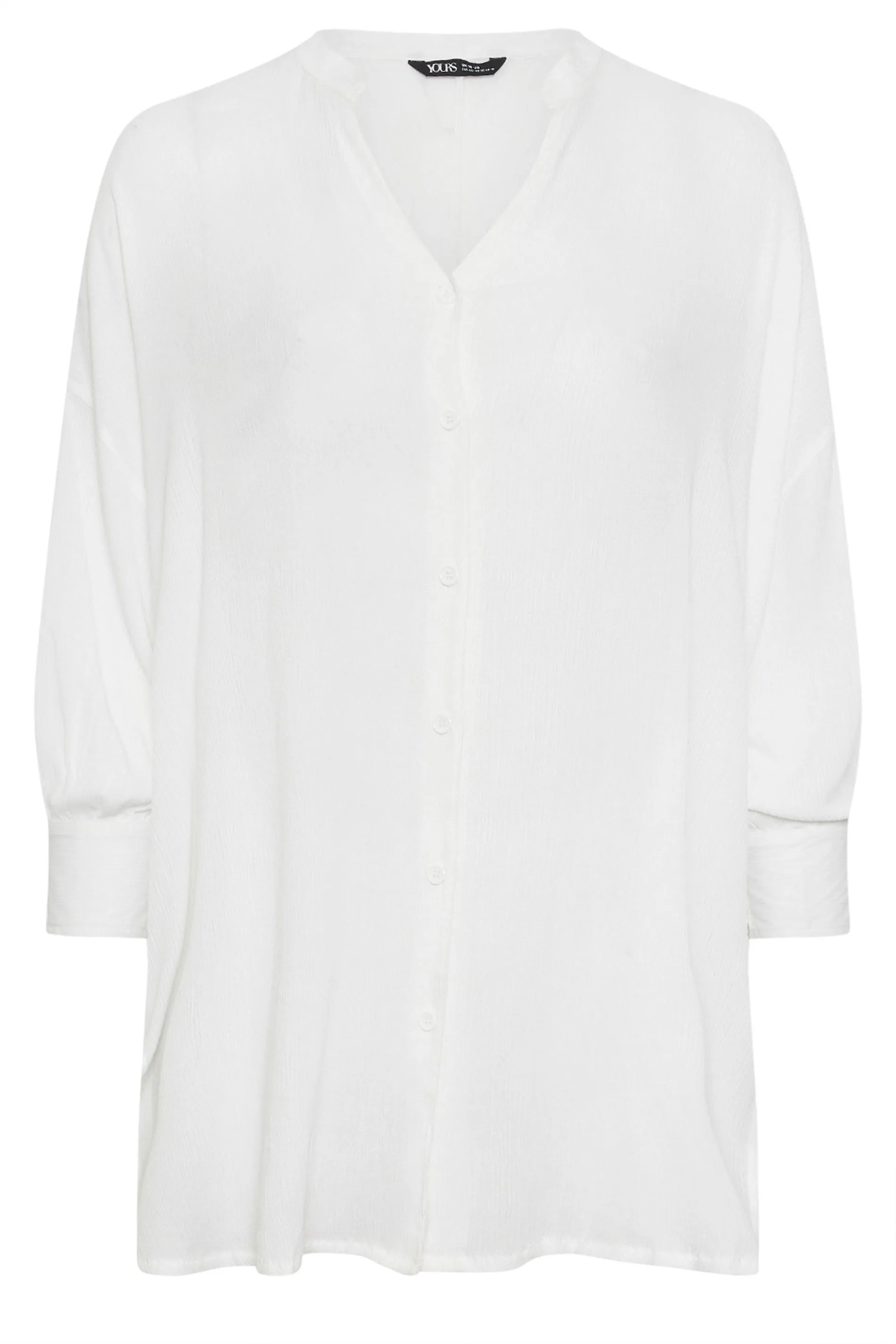 YOURS Curve White Button Up Beach Shirt