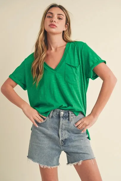 Zoie Short Sleeve Rolled Knit Top